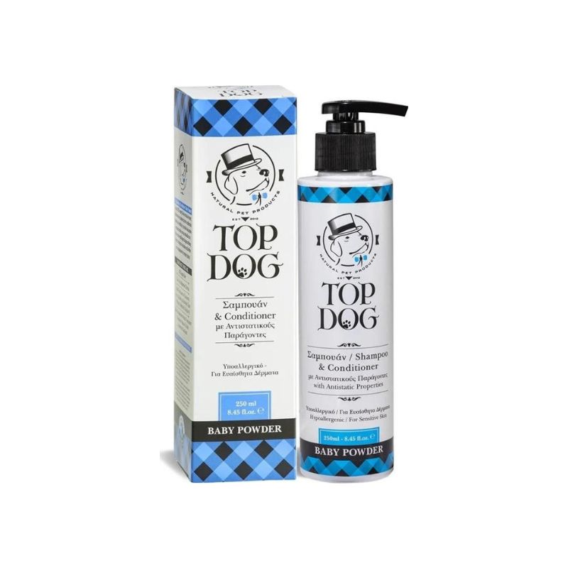 Top Dog Σαμπουάν Σκύλου με Μαλακτικό Baby Powder 250ml