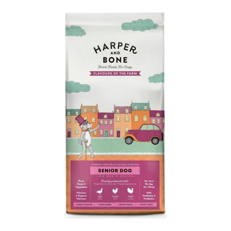 Ξηρά Τροφή Σκύλου Harper & Bone Senior / Light Flavours Farm 2kg.