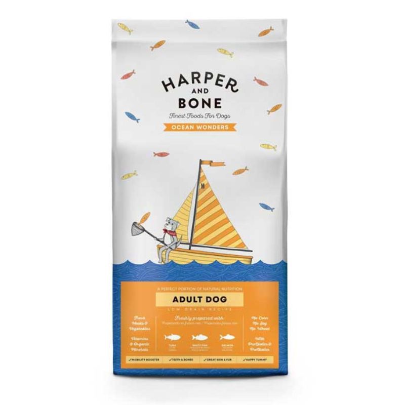 Harper & Bone Adult Medium Large Ocean Wonders Ξηρά Τροφή για για Μεσαίους και Μεγαλόσωμους Ενήλικους Σκύλους με Τόνο-Λευκό Ψάρι-Σολομό 2kg
