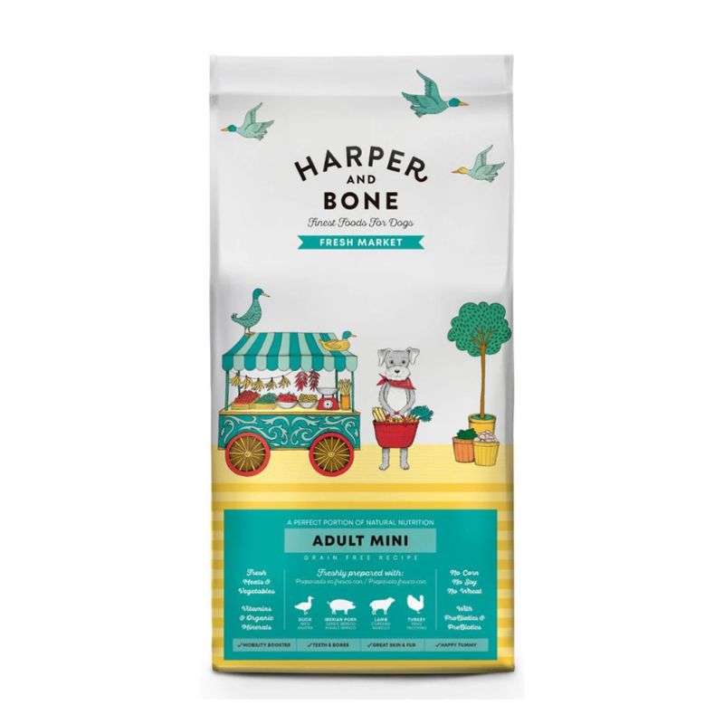Harper & Bone Adult Mini Fresh Market Ξηρά Τροφή για Ενήλικους Σκύλους Μικρόσωμων Φυλών με Πάπια-Ιβηρικό Χοιρινό-Αρνί Γαλοπούλα 2kg