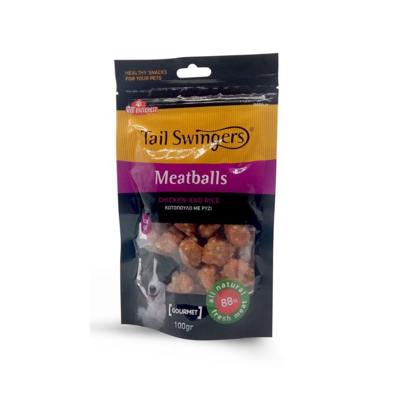 Pet Interest Tailswingers Meatballs Λιχουδιές Σκύλου με Κοτόπουλο-Ρύζι 100gr